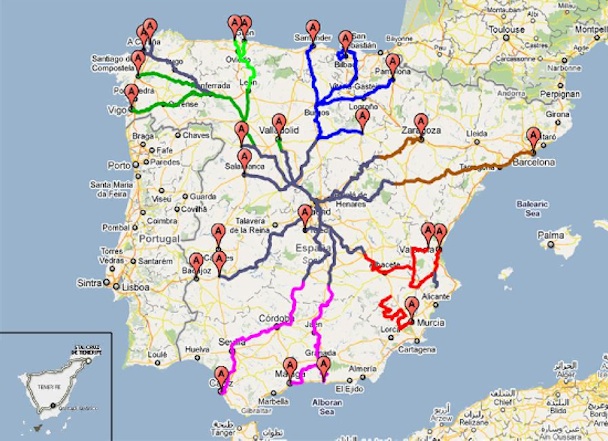 Mapa de las marchas indignadas