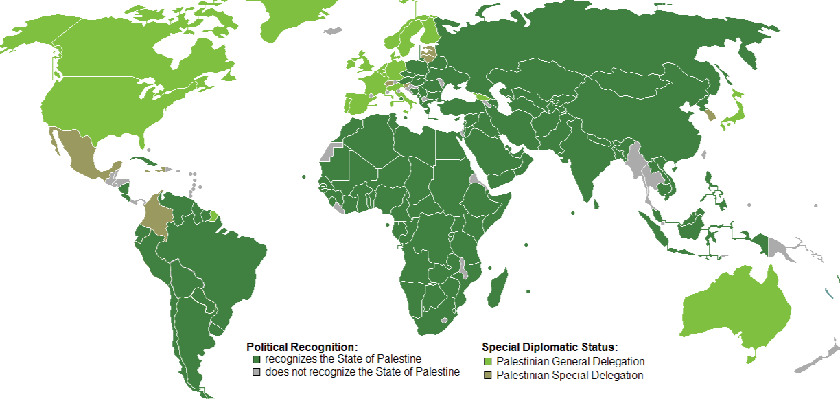 Países que reconocen a Palestina como Estado