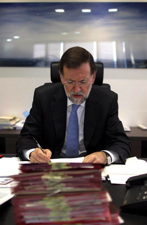 Rajoy en su despacho