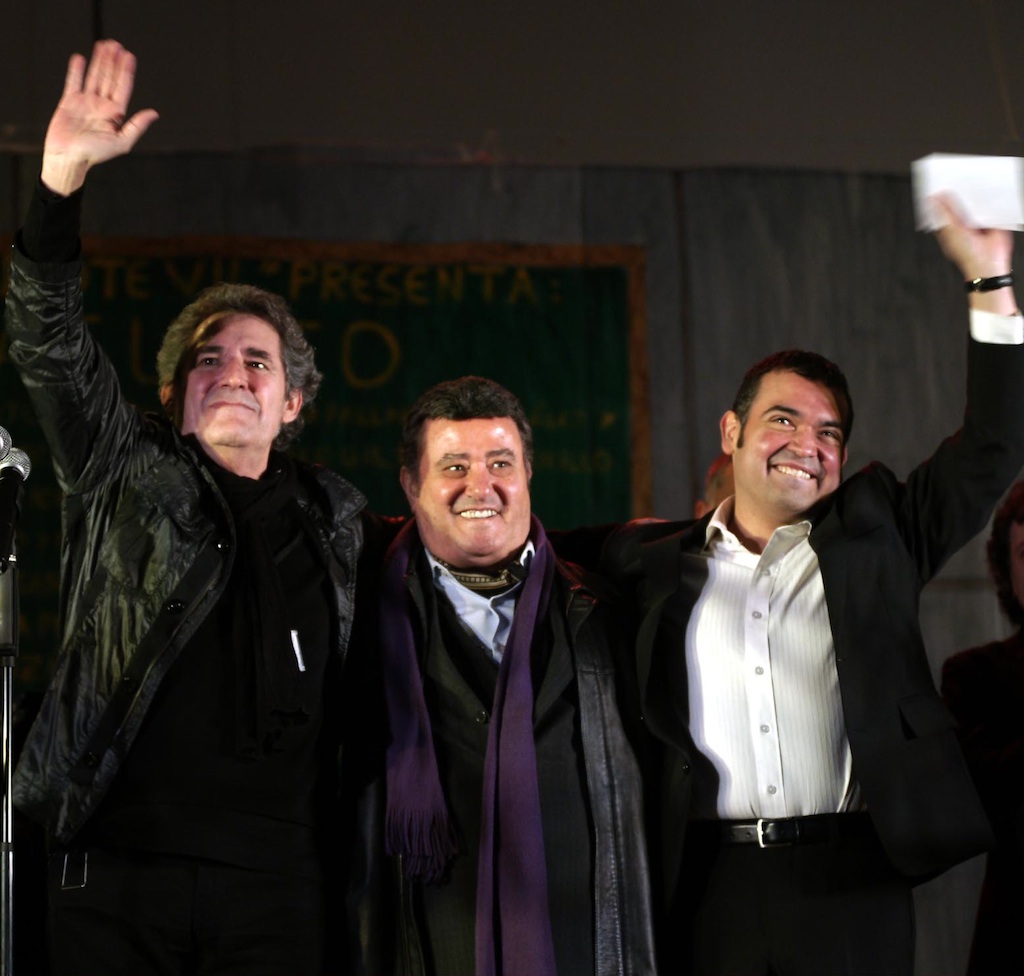Miguel Ríos, José Menese y Aquiles Machado (cárcel de Navalcarnero)