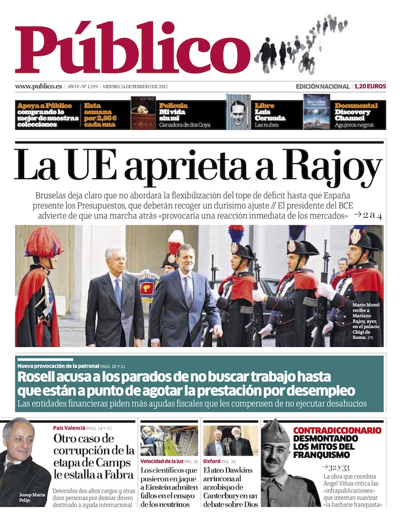 Última portada de Público
