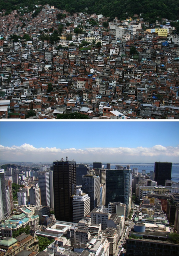 Favela Rocinha y centro de la ciudad (Rio de Janeiro)
