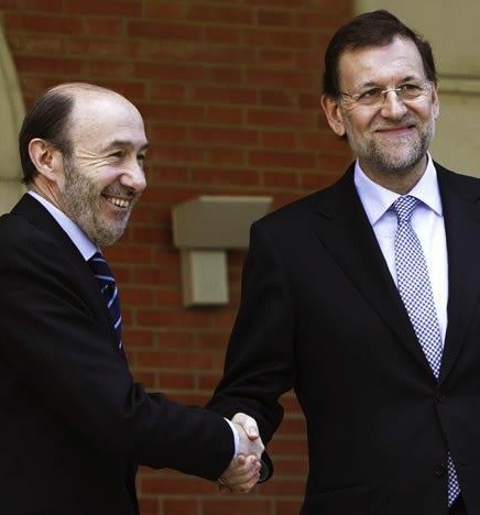 Rajoy y Rubalcaba en La Moncloa