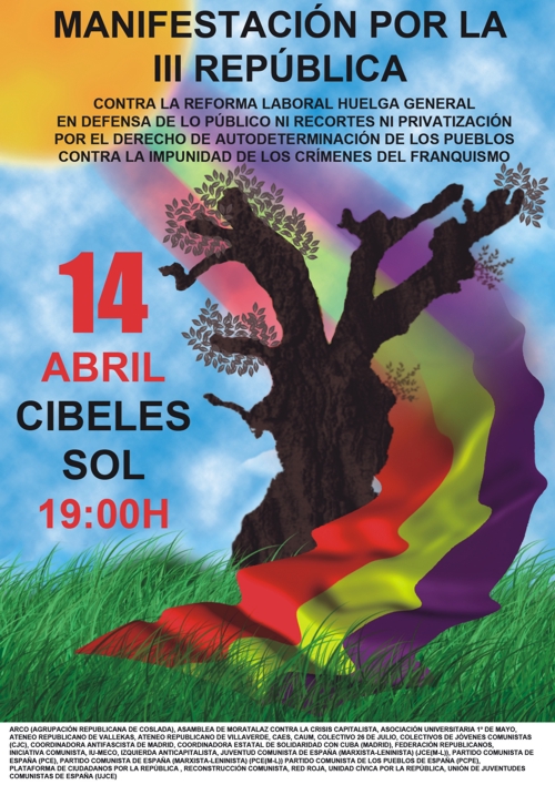 Cartel manifestación 14 de abril
