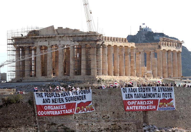 Protesta en el Partenón