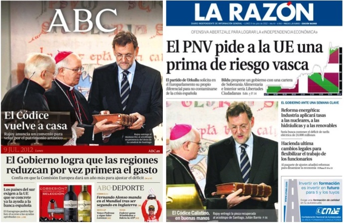 Portadas ABC y La Razón (9 julio 12)
