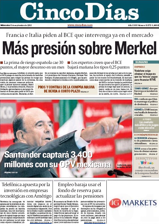 Portada Cinco Días