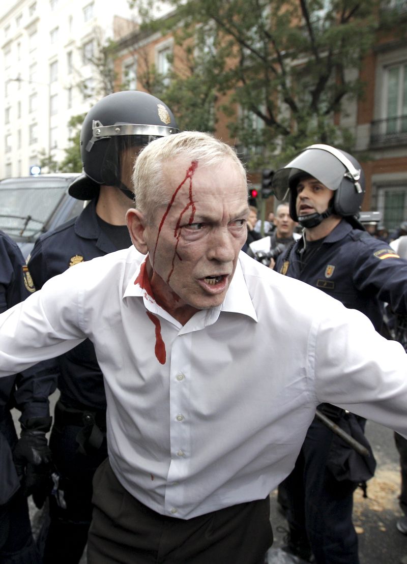 NUEVE DETENIDOS Y NUEVE HERIDOS EN LA PROTESTA DEL 25S EN MADRID