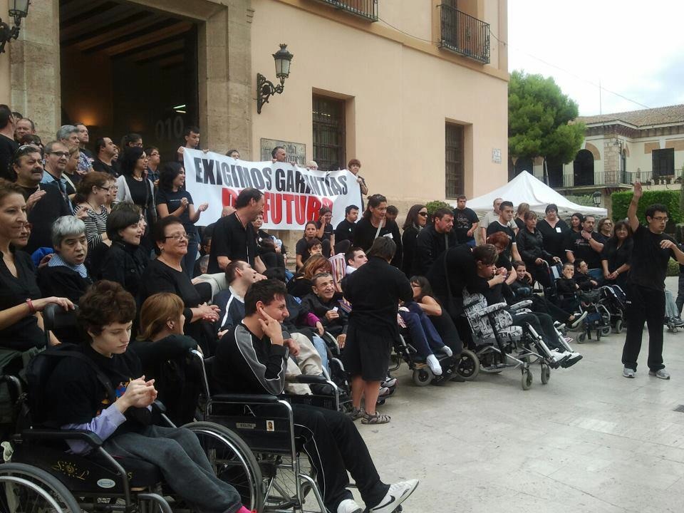 Protesta recortes discapacidad