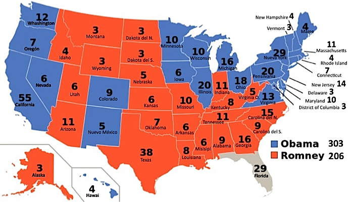 Mapa elecciones EEUU (Estados)