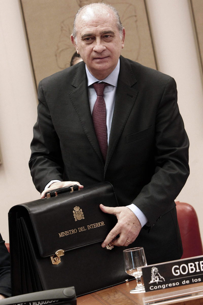 El ministro del Interior, Jorge Fernán Díaz, durante una comparecencia en el Congreso. / Efe