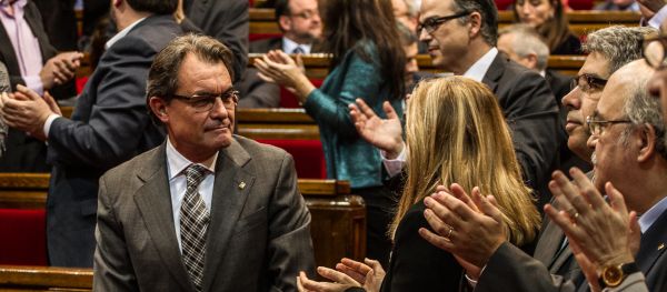 El presidente de la ¨Generalitat, Artur Más, el pasado jueves, tras la aprobación por parte del Parlamento de Cataluña de una resolución para solicitar al Congreso las competencias para convocar un referéndum sobre el futuro pllítico de Cataluña. / parlament.cat