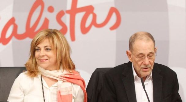 Elena Valenciano y Javier Solana, ayer, durante la reunión del . / flickr PSOE