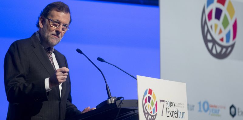 El presidente del Gobierno, Mariano Rajoy, ayer, durante su participación en el VII Foro de Liderazgo Turístico de Exceltur. / lamoncloa.gob.es
