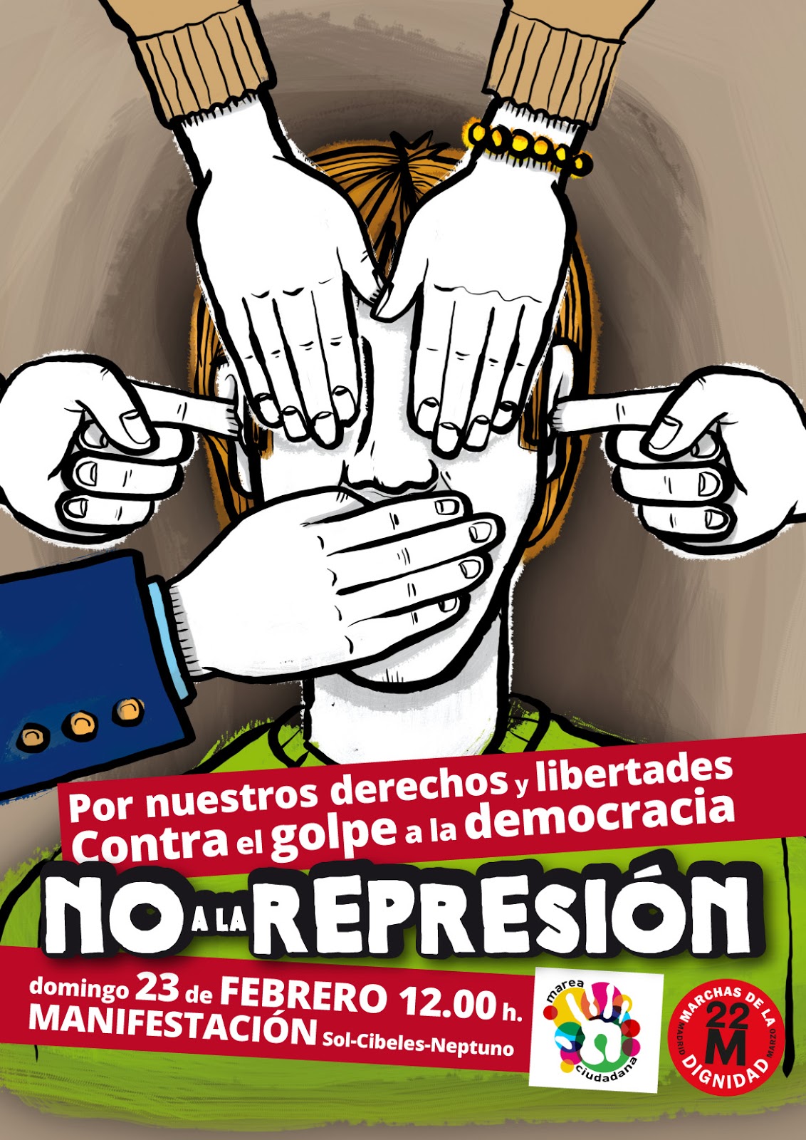 Cartel de promoción de la manifestación del domingo en Madrid.
