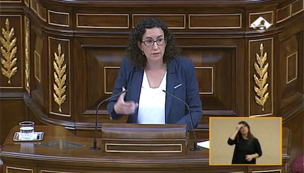 Marta Rovira, secretaria general de ERC, en la tribuna del Congreso