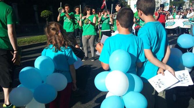 Manifestación en defensa de la escuela infantil celebrada en Madrid el 28 de abril. / A. M.