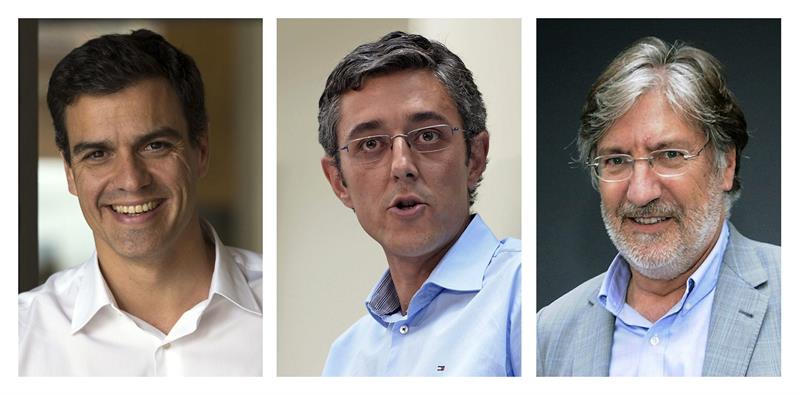 Candidatos_secretaria_general_PSOE_Pedro_Sanchez_Madina_Pérez_Tapias