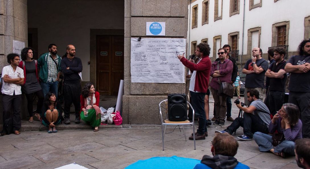 Imagen de una asamblea de Marea Atlántica en A Coruña. / Marea Atlántica
