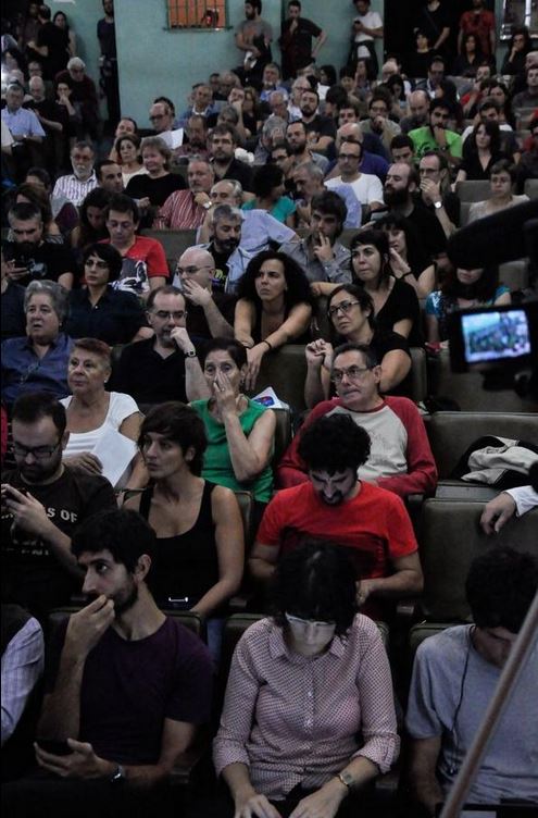 Imagen del plenario de Ganemos Madrid celebrado este sábado. / @miguelenlared