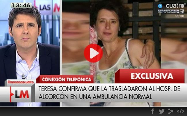 Captura de la página de Cuatro en la que se informa de la entrevista con la enfermera infectada por ébola. / cuatro.com