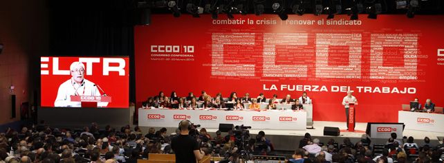 Ignacio Fernández Toxo, secretario general de CCOO, en una de sus intervenciones en el X Congreso del sindicato. / Efe