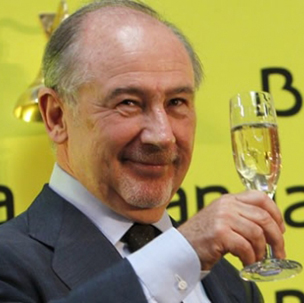 Rodrigo Rato, brindando por la salida a bolsa de Bankia. /Efe