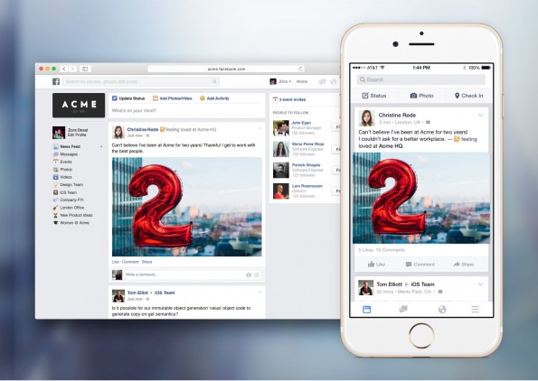 Así es la versión de escritorio y para móviles de Facebook at Work / Facebook