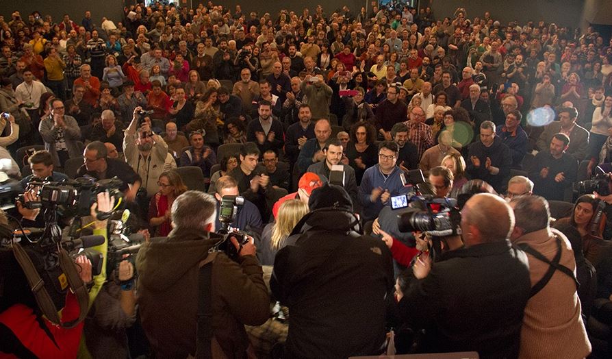 Imagen panorámica del acto celebrado ayer en Madrid por los candidatos de IU a la Comunidad y al Ayuntamiento. / Mariano Neyra