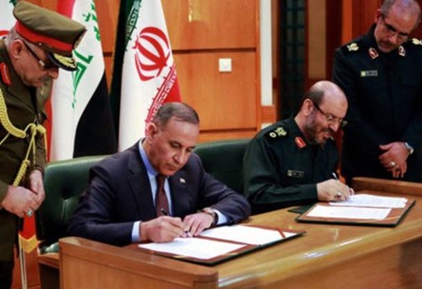 Firma del acuerdo de cooperación militar entre Irak e Irán. / Bas News