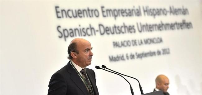 Imagen de archivo de Luis de Guindos durante su participación en un encuentro empresarial hispano-alemán. / Efe
