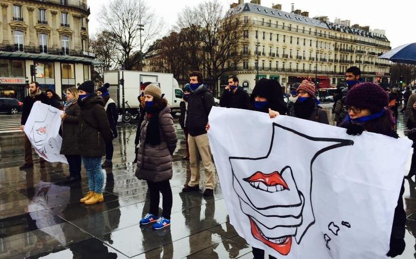 Imagen de la protesta convocada en la capiltal francesa. / @MareaGranate