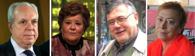 Eduardo Mendicutti, Cristina Almeida, Enrique Lillo y Begoña San José (de izda. a dcha.)