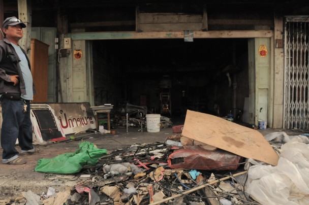 Escenario de una de las explosiones en Yala. / M. G. P.