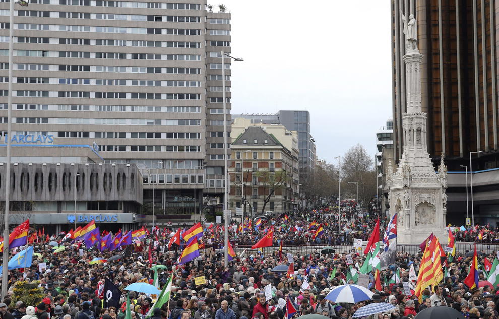 Imagen de las manifestación celebrada en Madrid el pasado mes de marzo convocada por las Marchas de la Dignidad. / Efe