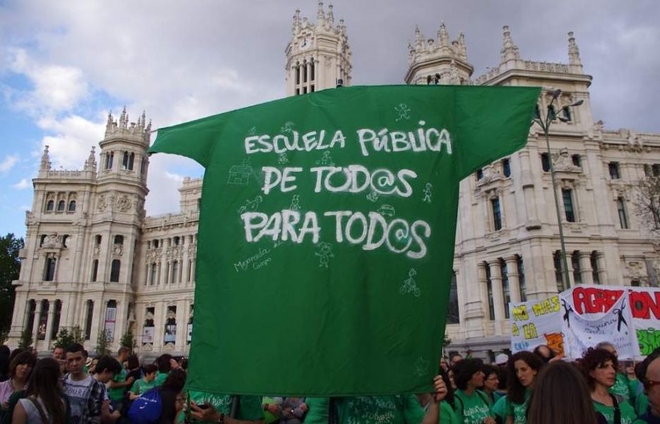 Imángen de una de las manifestaciones convocadas a nivel estatal contra la LOMCE en Madrid. / Efe