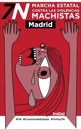 Ilustración de p.nitas convocando la marcha del #7N