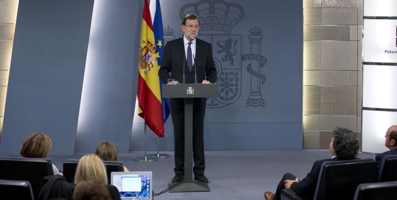 Mariano Rajoy, el pasado martes, durante la declaración institucional que realizó el pasado miércoles sobre la resolución independentista aprobada por el Parlamento de Cataluña. / lamoncloa.gob.es