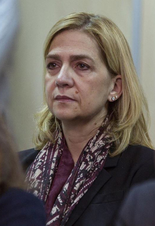 La infanta Cristina de Borbón, ayer en el juicio por el caso Noos./ Señal institucional