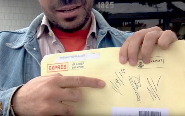Imagen de uno de los sobres con las papeletas recibidas semanas después de celebradas las elecciones. / Captura de