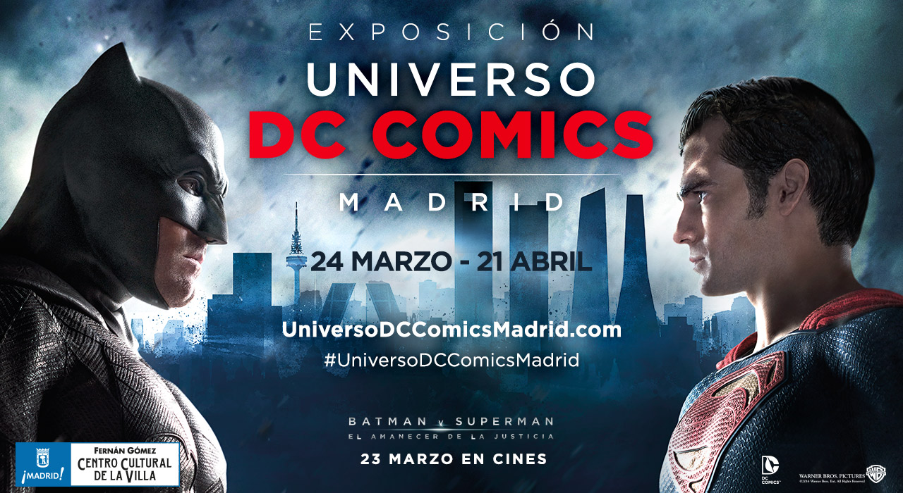 Cartel de la exposición Universo DC Comics.