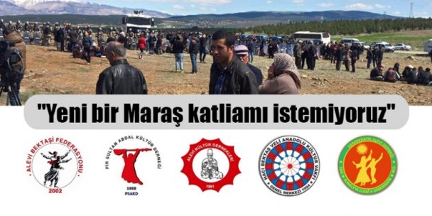 Cartel de la campaña "No queremos una nueva masacre de Maras" suscrita por las distintas asociaciones alevis. / Elevinet