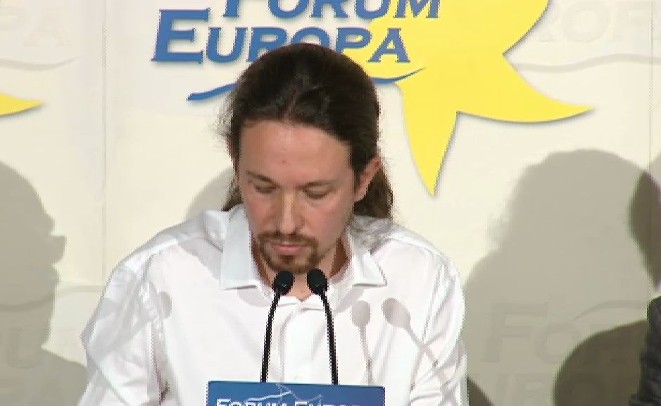 Pablo Iglesias, el pasado lunes, durante su intervención en el Forum Europa, donde definicó a Unidos Podemos como un proyecto socialdemócrata. / Efe