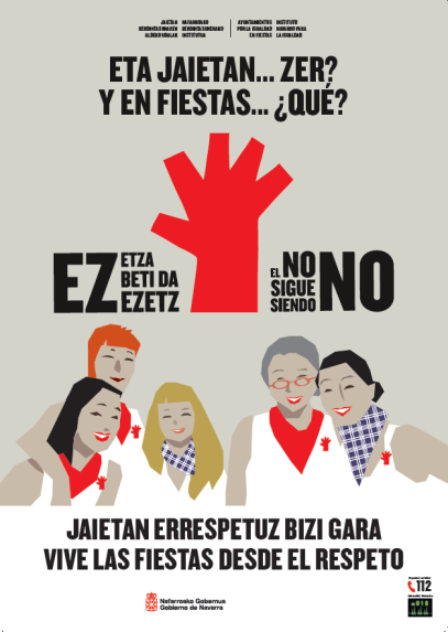 Cartel de la campaña Y en fiestas... ¿qué? ./ Instituto Navarro de la Familia e Igualdad