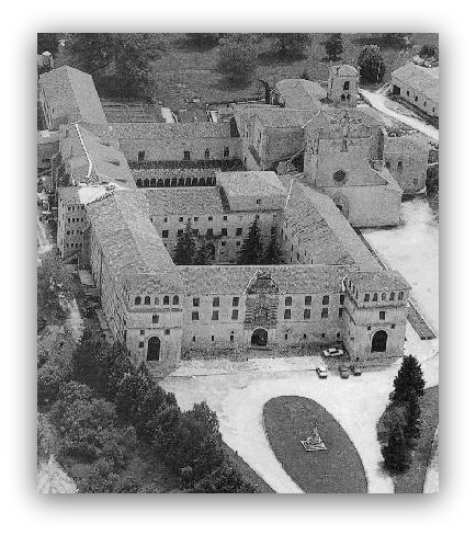 Vista aérea del Monasterio de San Pedro de Cardeña (Burgos), utilizado como campo de prisioneros./ Revista Fotográfica Española