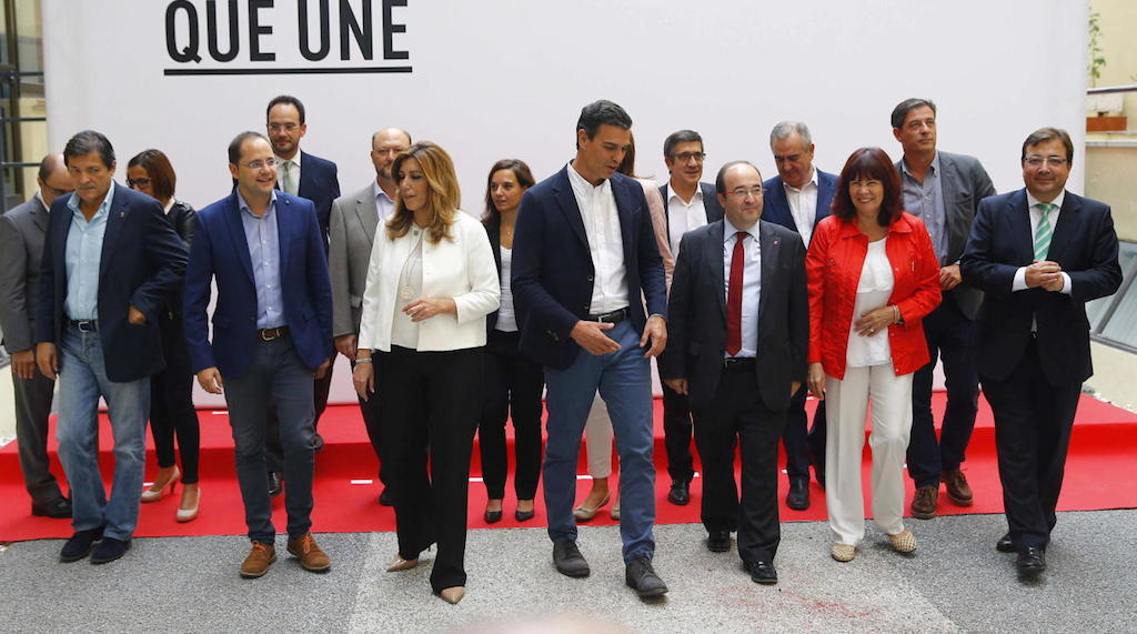 Pedro Sánchez, en la reunión del Consejo Político Federal del PSOE, que reúne a los líderes territoriales, celebrado hace un año.