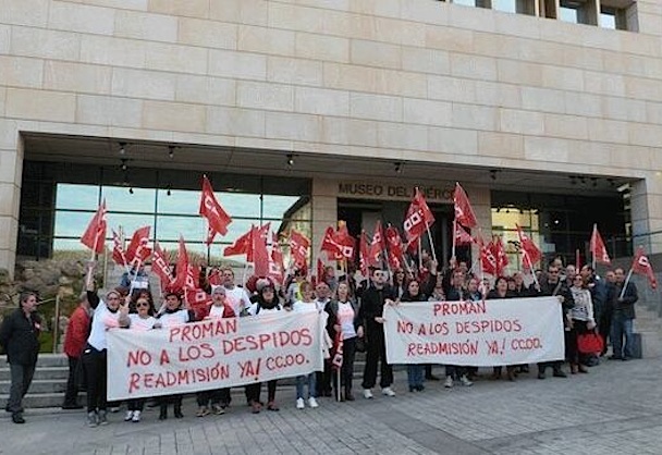 Trabajadores del Museo del Ejército durante una protesta contra Proman, en una imagen de archivo. / CCOO