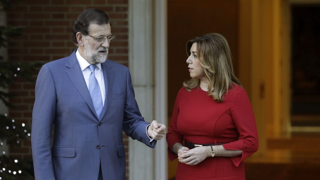 Mariano Rajoy y Susana Díaz, durante una reunión mantenida en diciembre de 2014. / Efe