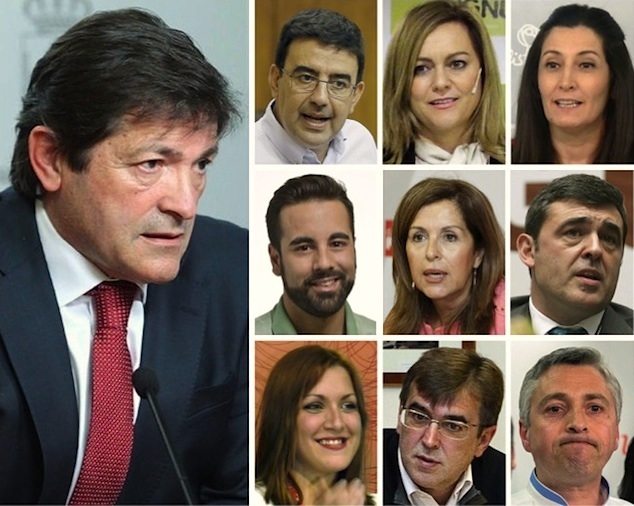 Los miembros de la gestora del PSOE