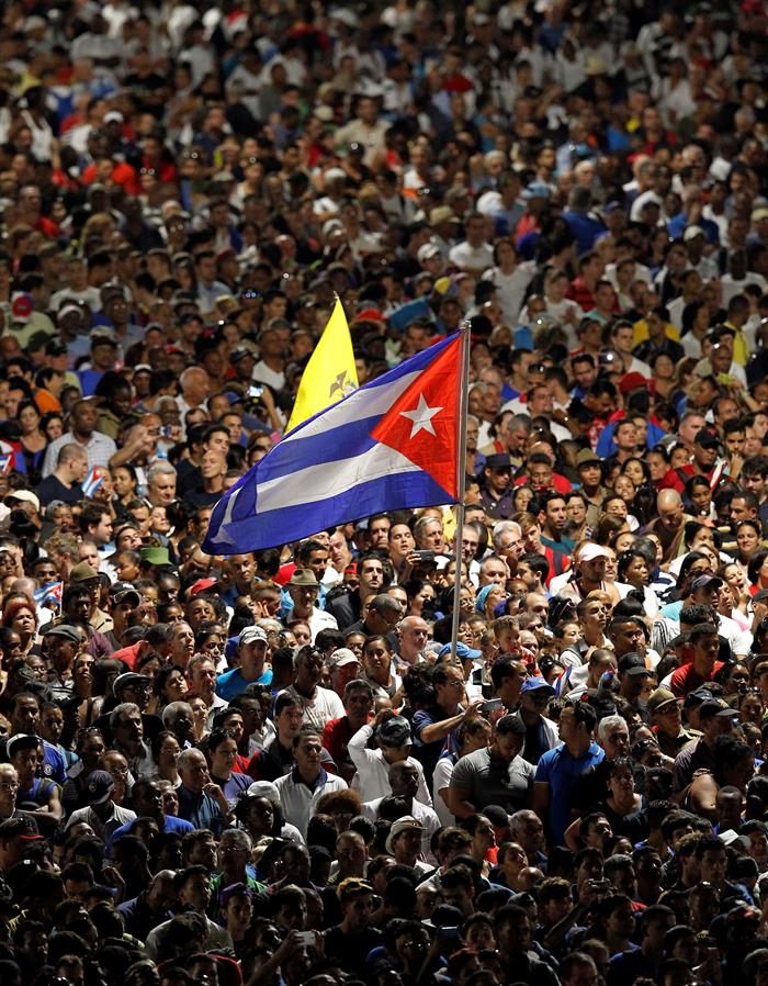 Imagen parcial de la Plaza de la Revolución durante el homenaje a Fidel